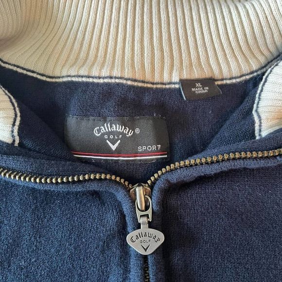 Callaway Golf Sport Mens 1/4 Zip Pullover Sweater Sweatshirt Blue Size XL Cotton - Picture 5 of 9